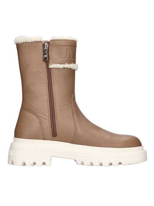 Scarponcini in pelle ed ecopelliccia LOVE MOSCHINO | JA24245G0LIC620AMARRONE